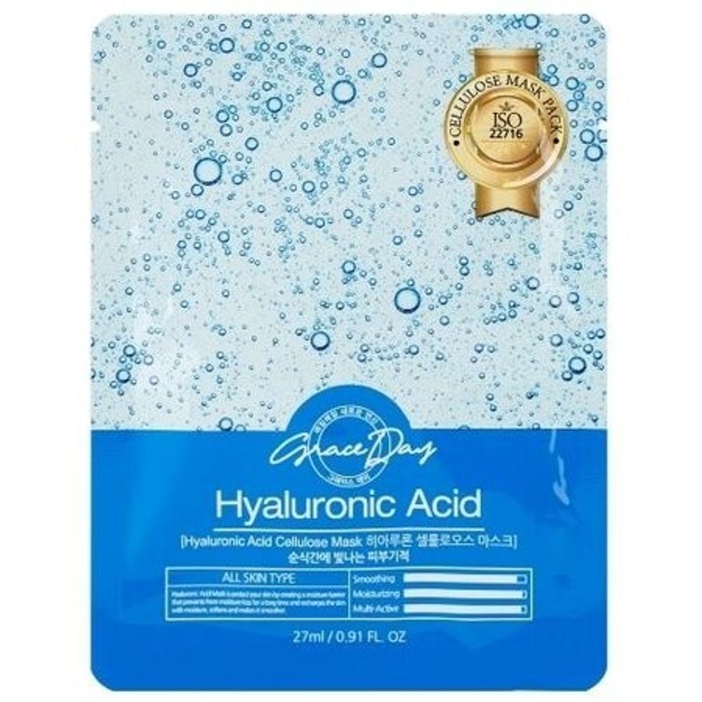 Тканевая маска с гиалуроновой кислотой GRACE DAY Hyaluronic Acid Cellulose Mask