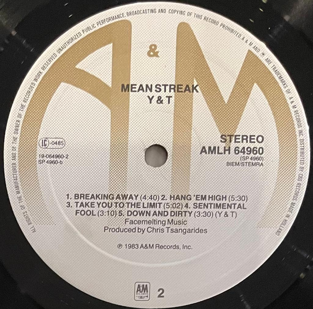 Y & T- Mean Streak (Голландия 1983г.)