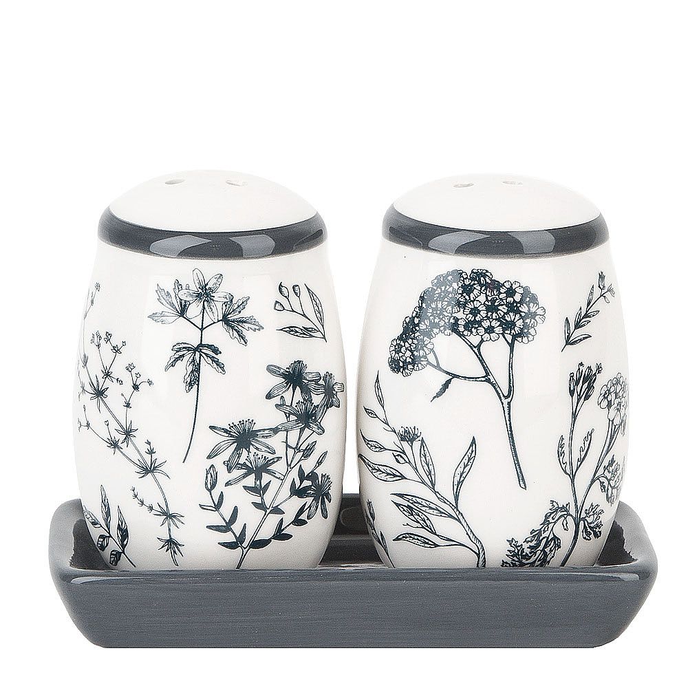 Набор для специй солонка/ перечница " " 12*5,5*9,5см. (на керамической подставке)