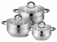 Набор посуды LARA Bell 6 предметов (1,8л+3,5л+5,9л) LR02-92