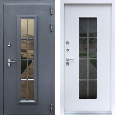 Входная дверь с антивандальным влагостойким порошковым покрытием - 1075