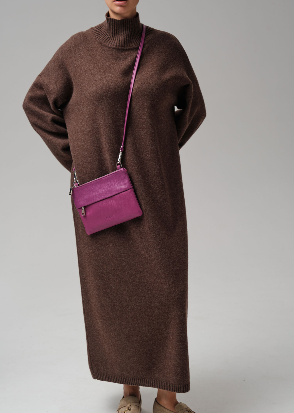 Кожаная сумка Deboro 3017 фиолетовый флокс