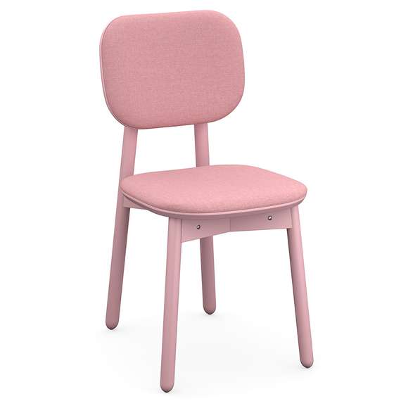Стул с обивкой Saga, рогожка, розовый