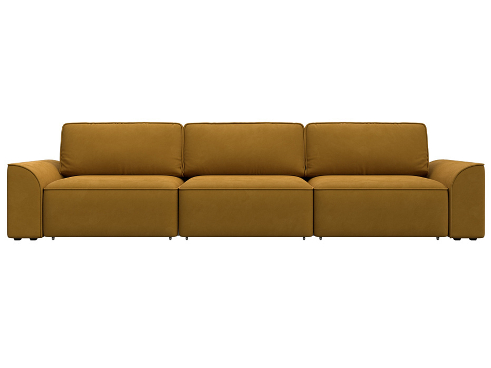 Диван прямой Лига-048 НПБ Лонг, BRUT 10 желтый, Велюр, 128244