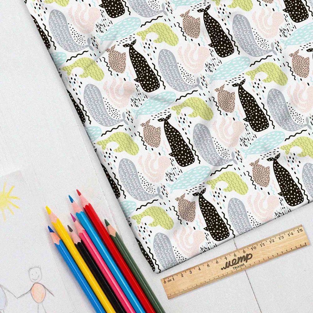 Ткань саржа киты и кашалоты