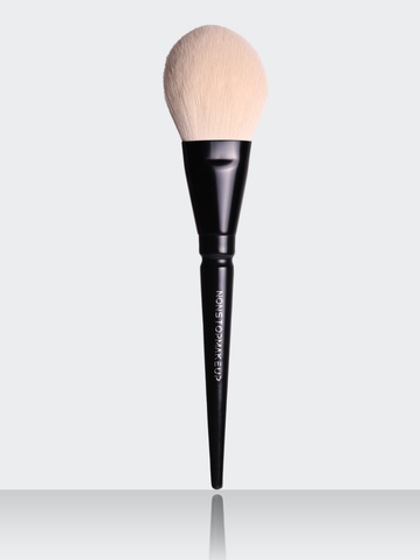 NONSTOPMAKEUP BS01 Velvet Glow Powder, Кисть для пудры, бронзера и румян, гипоаллергенный ворс, синтетика, профессиональная, черная, 1шт.