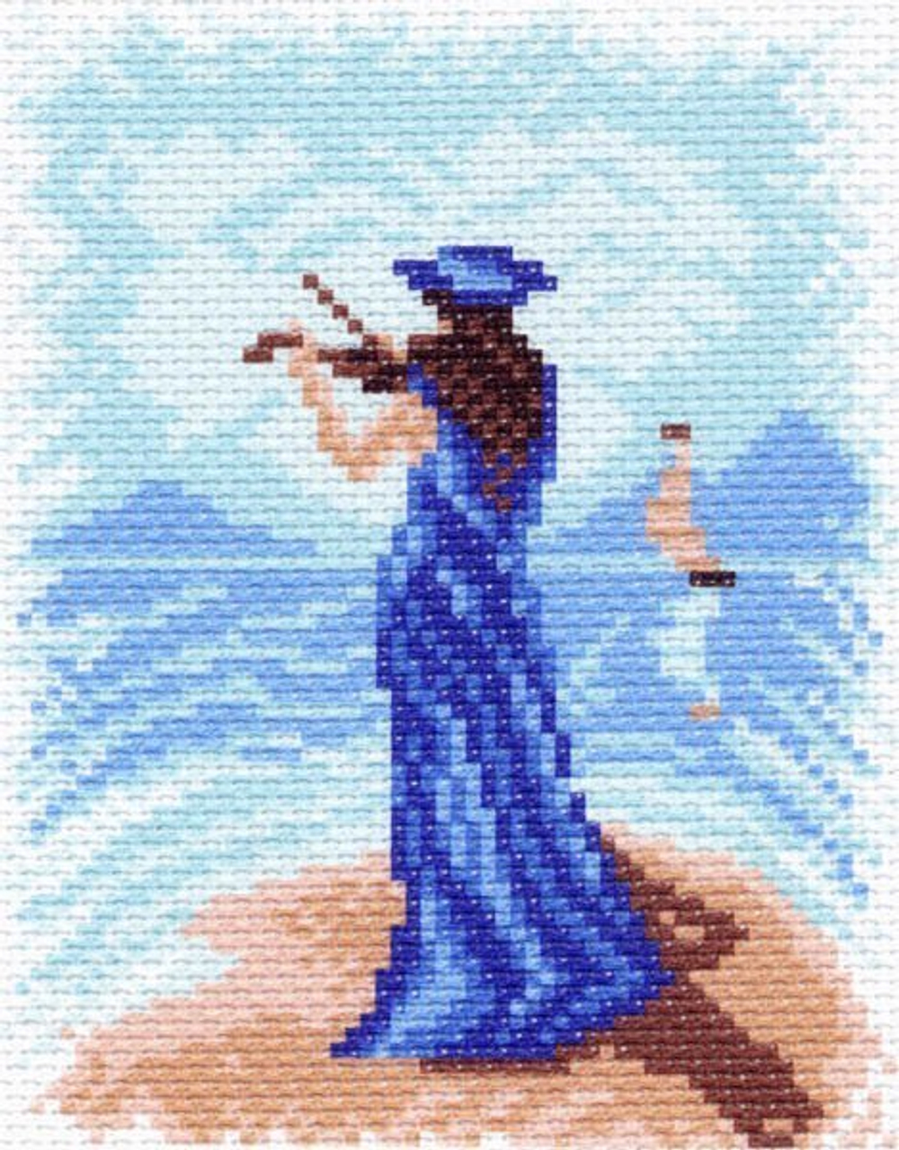 "Девушка со скрипкой"-1434 канва с рисунком