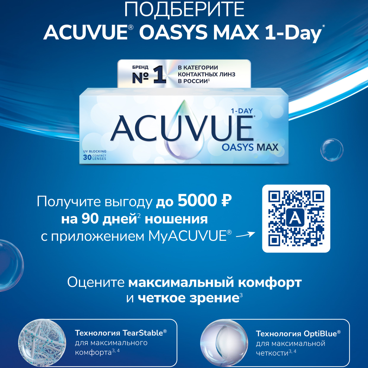 Откройте для себя ACUVUE OASYS MAX 1-Day!