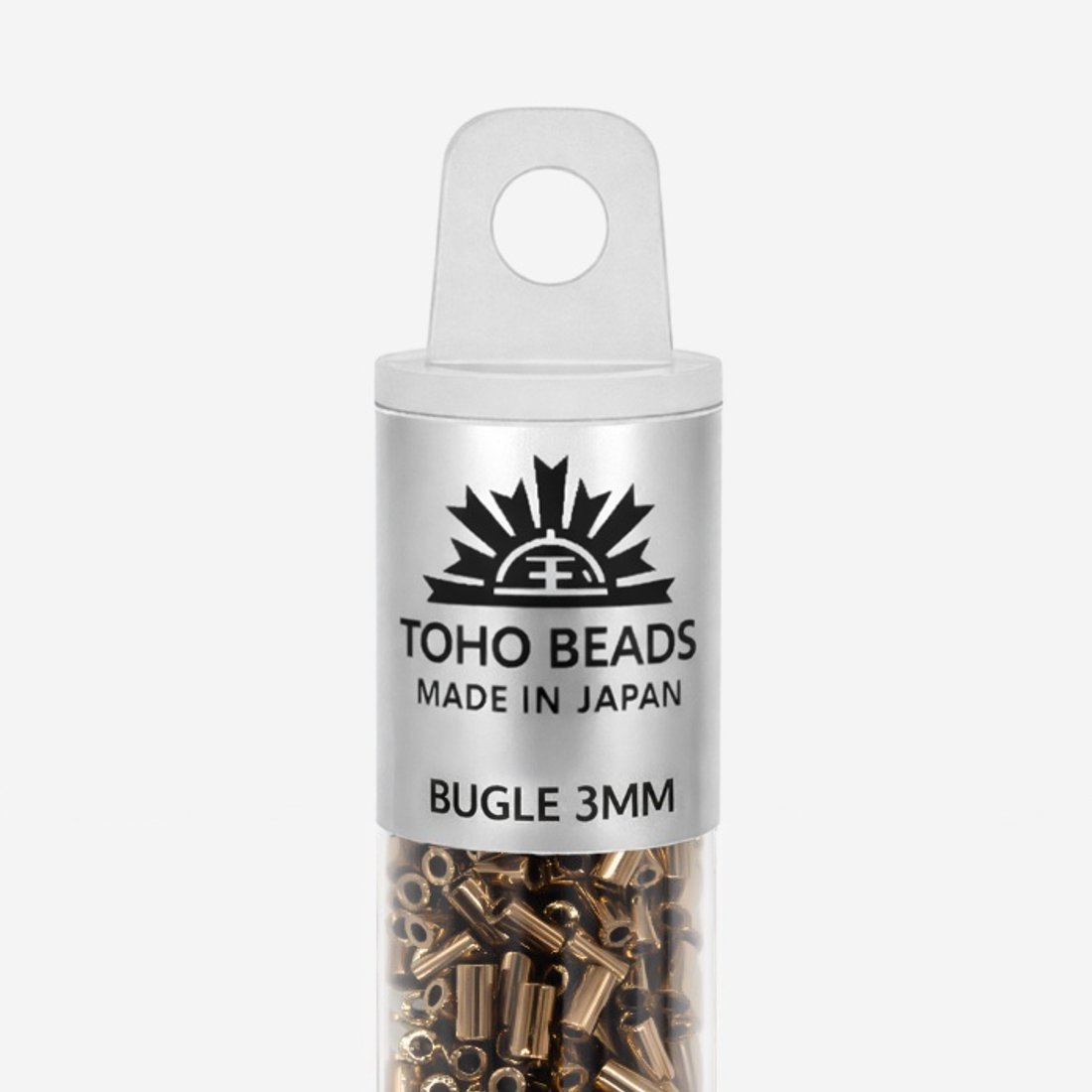 Японский бисер TOHO Bugle (стеклярус) 3mm (№221), металлизированный, непрозрачный глянцевый