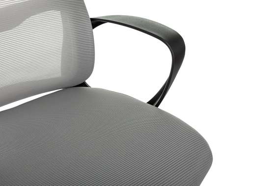 Кресло руководителя Бюрократ Wise серый сетка/ткань с подголов. крестов. пластик