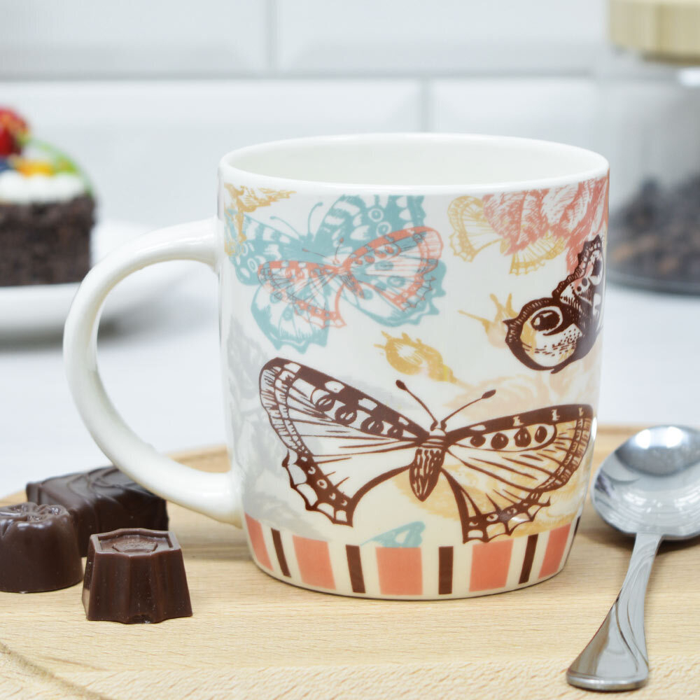 Кружка 400мл керамическая, 4 дизайна, NNAC-3203