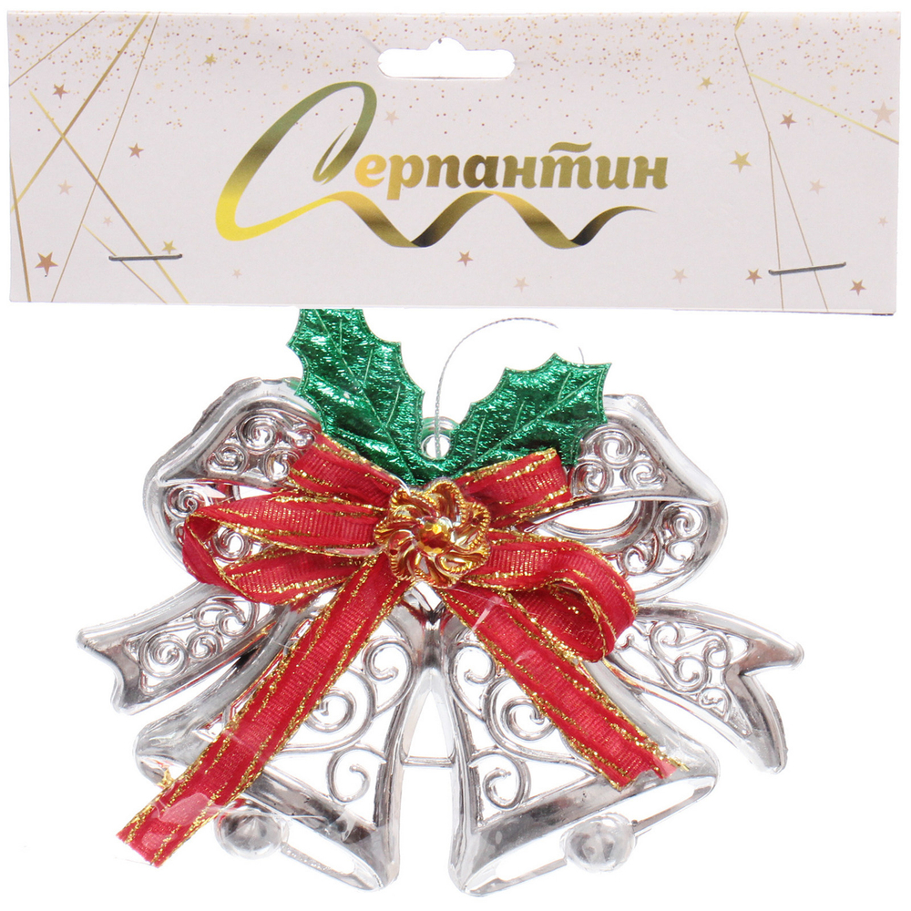 Подвеска «Зимние колокольчики» 13 см, серберо