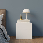 Комод белый Оланд без ручек 2 ящика для вещей и одежды с органайзерами для ящиков