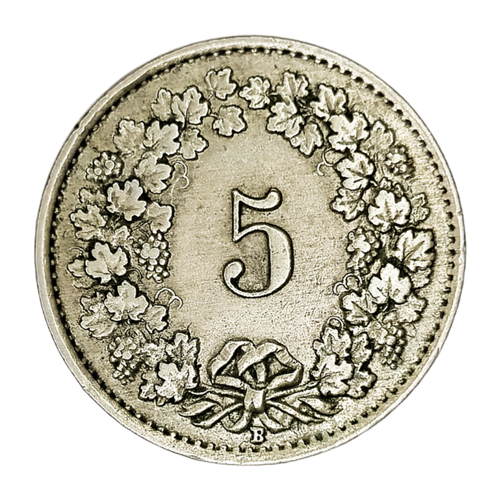 Switzerland, 5 Rappen, 1943 – Libertas Series, VF