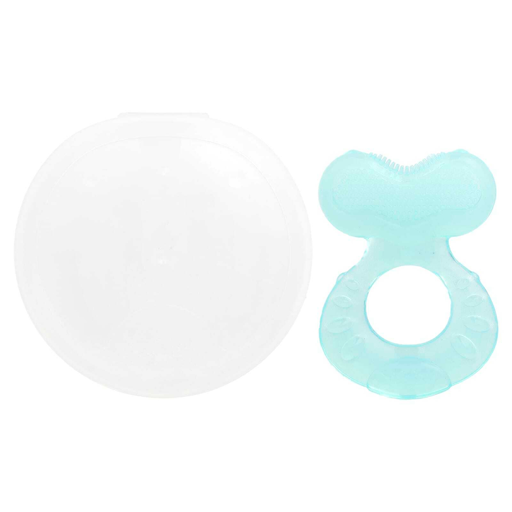 Nuby, Силиконовый прорезыватель для зубов, Teethe-eez, для детей от 3 месяцев, цвет морской волны, набор из 2 предметов