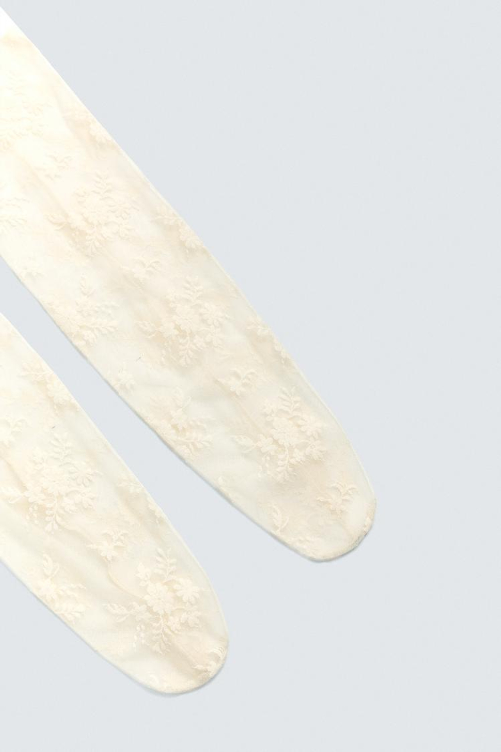 ZARA HARRY LAMBERT X DISNEY НОСКИ С КРУЖЕВНЫМИ ЦВЕТАМИ, ЭКРЮ