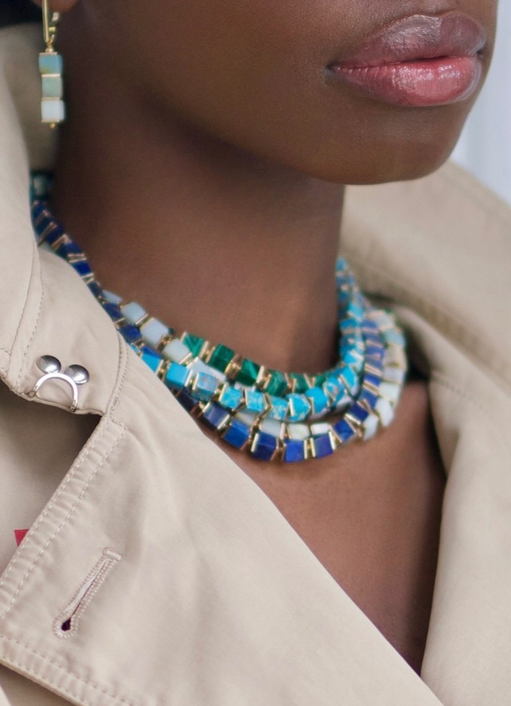 Колье "КУБ" turquoise