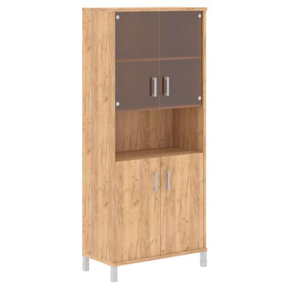 Шкаф высокий с малыми стеклянными и глухими дверьми B 430.10  900х450х2054 BORN
