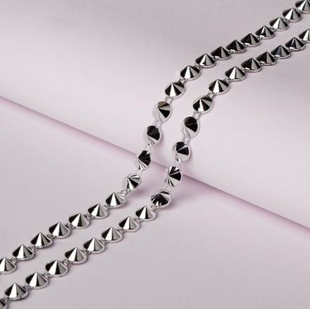 Тесьма металлизированная «Круг», 8 × 8 мм, цвет серебряный