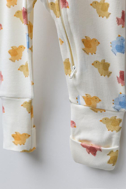 ZARA КОМБИНЕЗОН С ПРИНТОМ «ПТИЧКИ» И ТРАНСФОРМИРУЕМЫМИ СТУПНЯМИ, ЭКРЮ