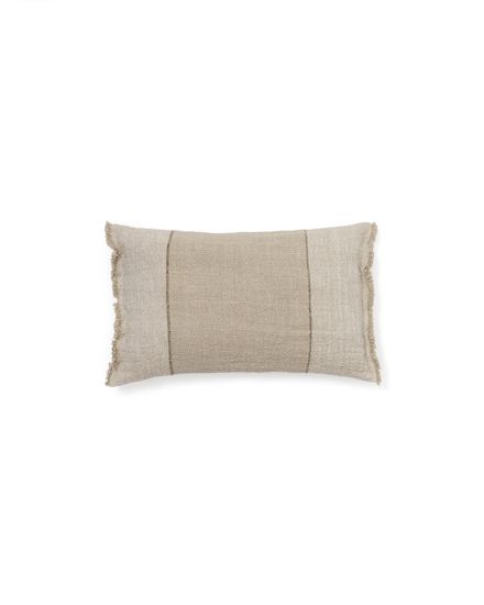 Чехол для подушки Lorin из льна зелёного цвета с бахромой 30 x 50 см