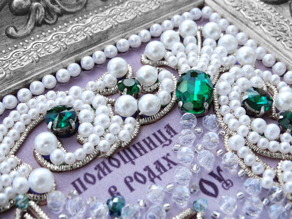 ЖС-16-СИ Набор для вышивания хрустальными камнями Богородица Помощница в родах (изумрудный)