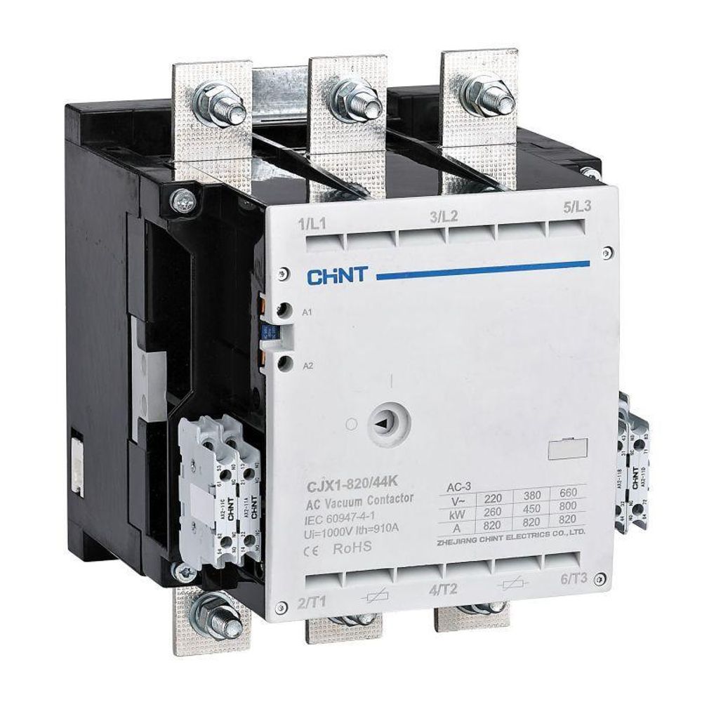Контактор вакуумный CJX1-820/44K 820А 110В AC/DC 4НО+4НЗ AC-3 CHINT 275699