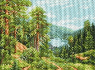 "Горные тропы"-1523 канва с рисунком