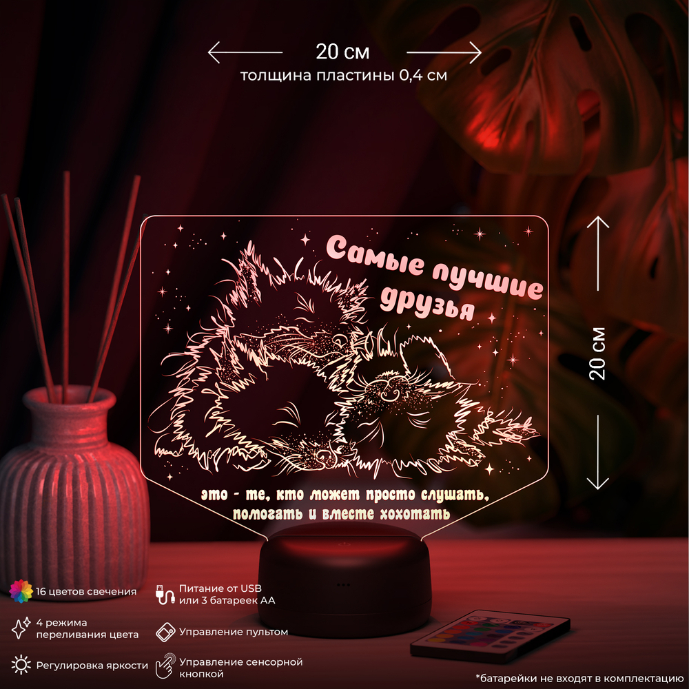 Ночник "Лучшие друзья" (Ваш текст)