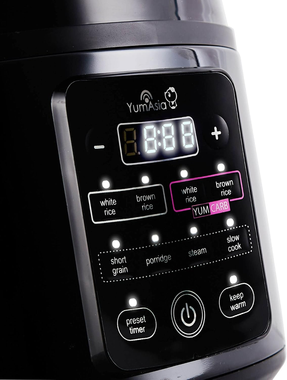 Yum Asia Рисоварка Kumo YumCarb Rice Cooker, 5,5 чашек, 1 л (Dark Stainless Steel)