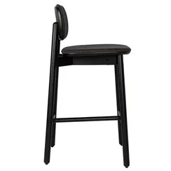 Барный стул с обивкой Saga 74 см, темно-серая рогожка