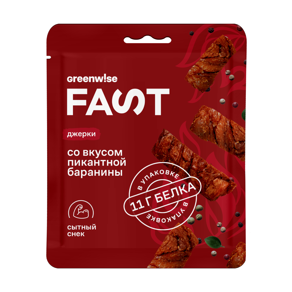 Джерки Пикантная баранина Greenwise, 36 г