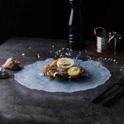 Тарелка d 24 см h2 см Blue Sunset матовое стекло P.L. Proff Cuisine [6]