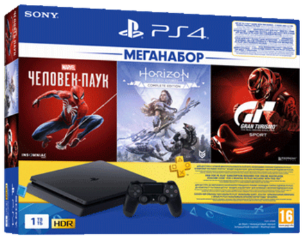 Playstation 4 Slim 1Tb (resale) + 3 игры