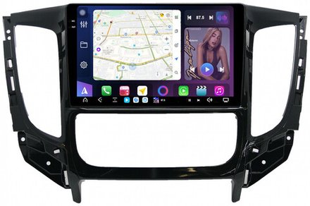 Магнитола для Mitsubishi L200 5 2015-2019 (климат), Pajero Sport 3 2016-2023 (МКПП), FIAT Fullback - FarCar GX1198M монитор 9.5" 2K QLED на Android 14, TS20, 6+128Гб, CarPlay, 4G SIM-слот