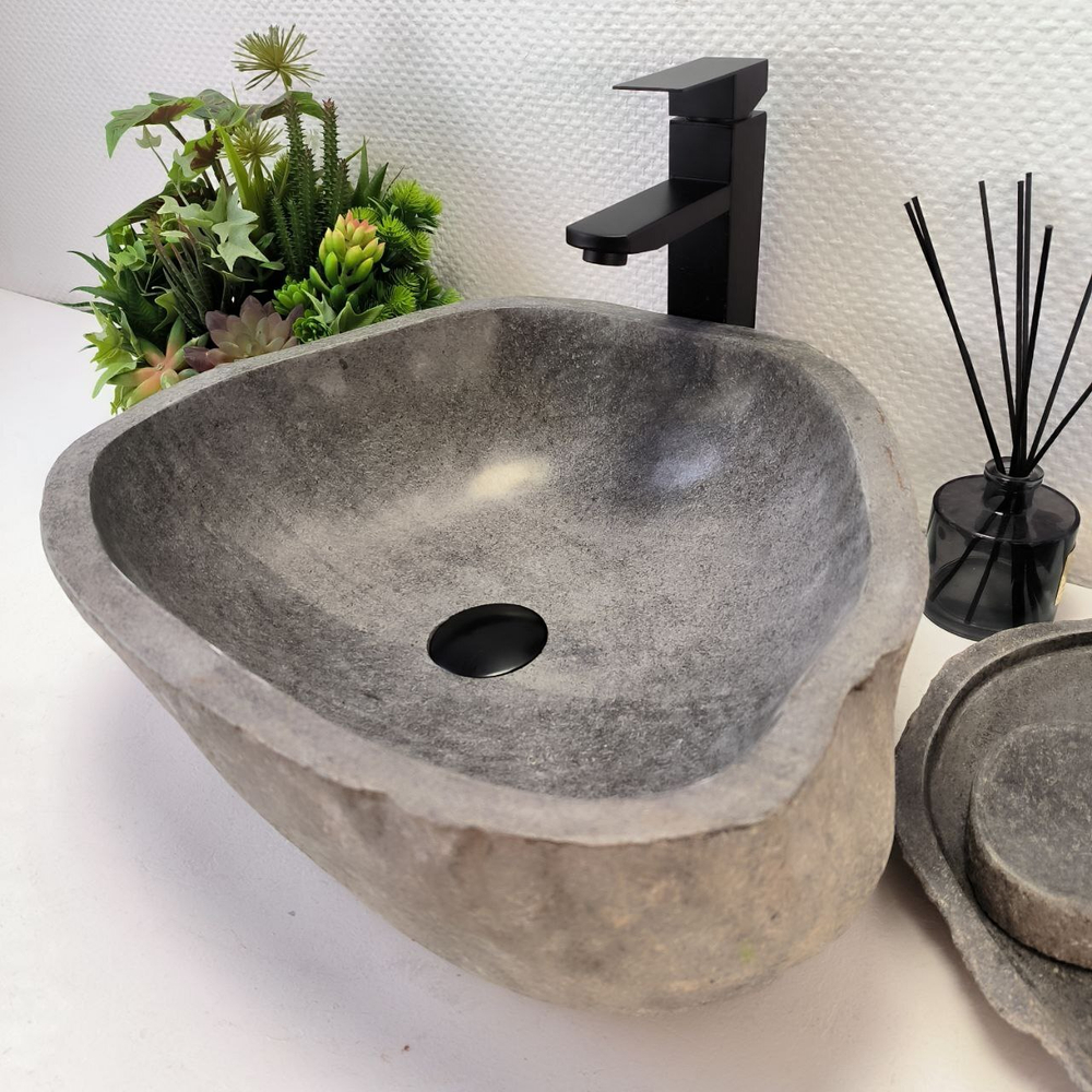 Раковина из речного камня RS-63558 (45*40*15) 0122