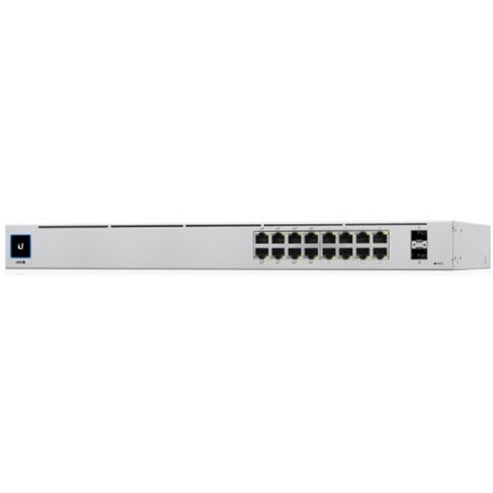 UBIQUITI USW-16-POE PoE-коммутатор в стойку, 16х 1G RJ45, 2х SFP, раздача 42 Вт