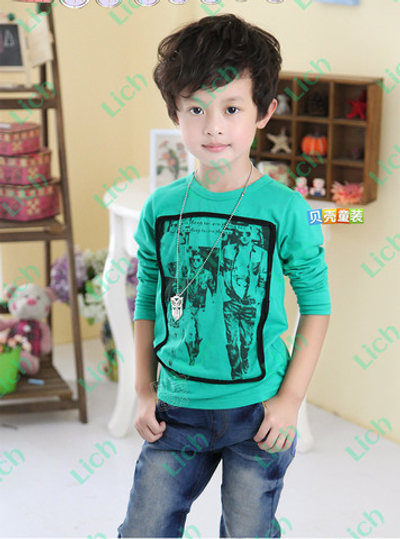 Лонгслив детский однотонный с контрастными принтами мужчин