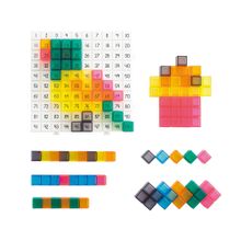 Кубики соединяющиеся полупрозрачные 2 см.(150шт). Набор учимся счету до 100 «Мозаика и узоры»