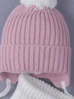 Шапка для девочки осенняя вязаная и снуд