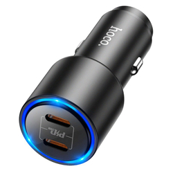 Разделитель автомобильный Hoco NZ3 Clear way 40W dual port PD car charger (2Type-C: 5V &amp; 2.4A 20W/ total output 40W) Черный