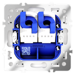 Розетка компьютерная встраиваемая VOLTUM S70 двойная RJ45+RJ45 кат.6, (белый матовый)