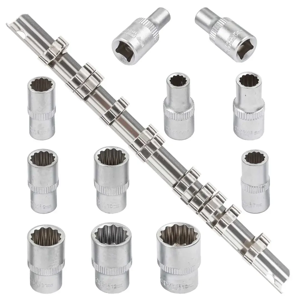 Набор головок 11пр. 1/4''12гр.(4,5,5.5,6-13мм) на планке RockForce##Rock FORCE RF-2111-9