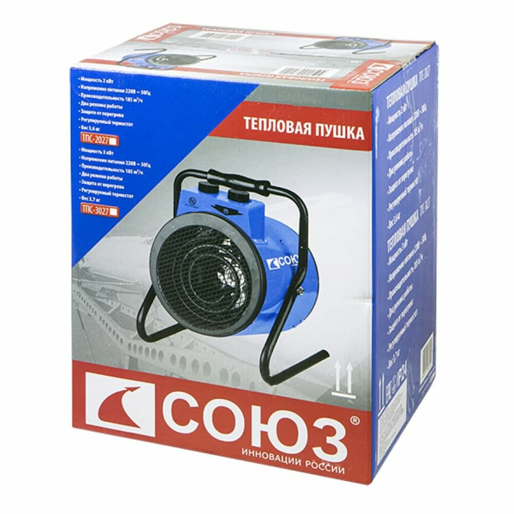 Тепловая пушка электрическая СОЮЗ ТПС-3027 3000Вт (ТПС-3027)