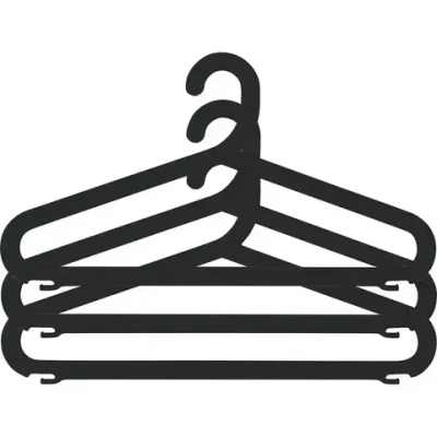 Набор вешалок плоских 3шт, Черные