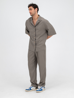 Костюм льняной с брюками. Хаки