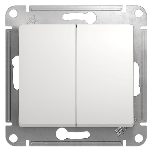 Переключатель проходной 2-кл Schneider Glossa 10А белый
