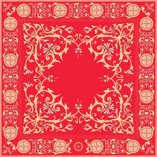 Платок "Зачатьевская роспись. Пасха"