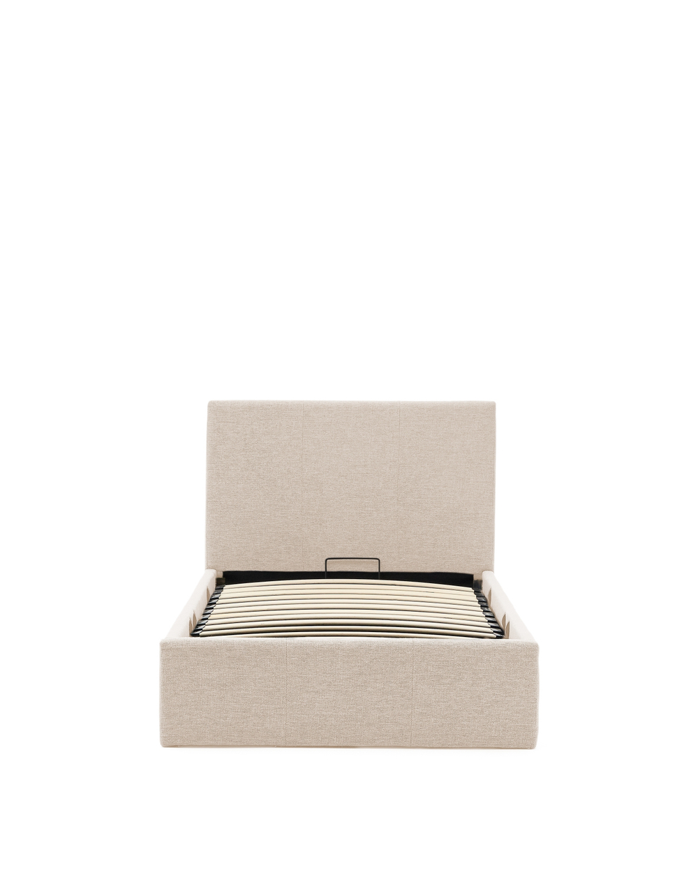 Кровать Nahiri бежевого цвета из шенилла с ящиком для хранения 90 x 200 см