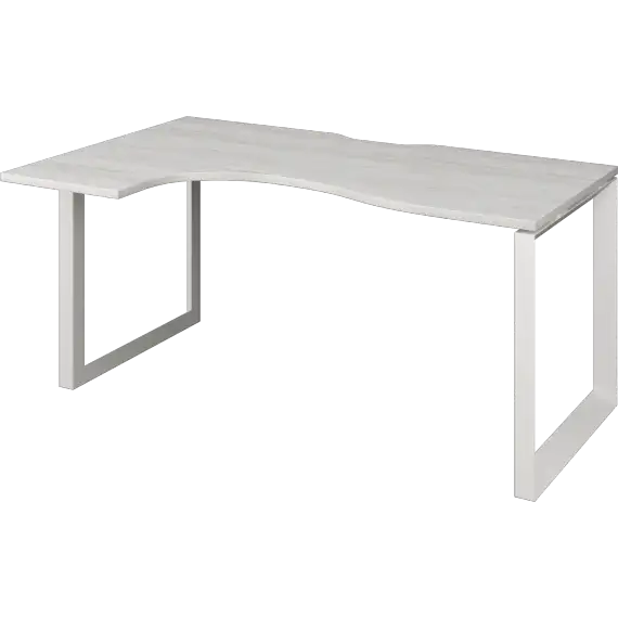 Стол эргономичный левый на металлокаркасе НТМП.О-040.ЛВ  1400x1000x750 Аргентум-МП